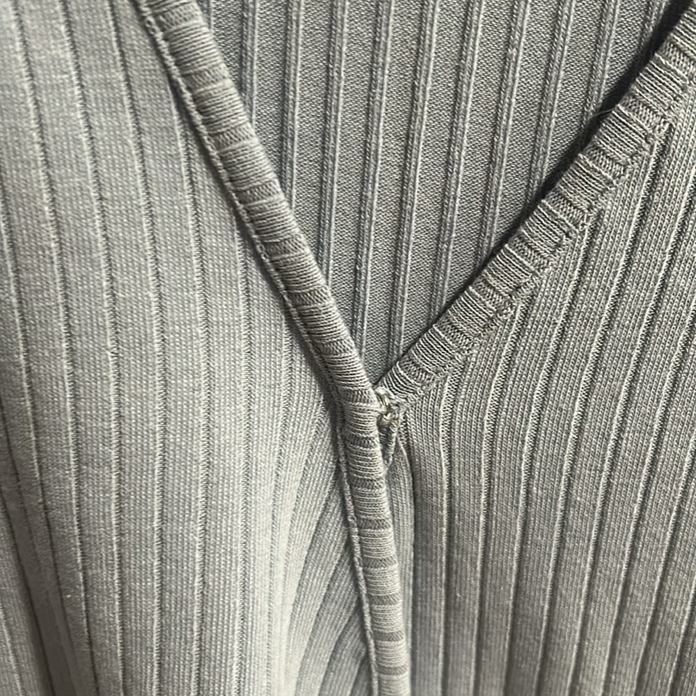 Madewell Blue Ribbed Wrap Top - Picture 6 of 6